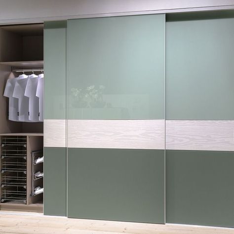 Sliding Door Wardrobe Designs Acrylic, Best Wardrobe Laminate Colors, Sliding Wardrobe Colors, Acrylic Sliding Wardrobe Designs, Acrylic Laminate Wardrobe Bedroom, Walldrobe Design Sliding Doors Inside, Sliding Wardrobe Laminate Design Master Bedrooms, Mbr Wardrobe Designs, Wardrobe Design Bedroom Colour