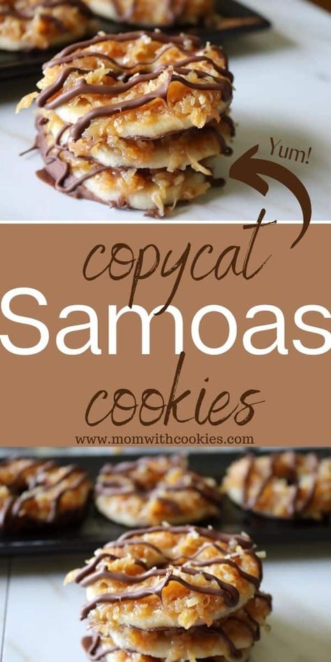 Samosa Cookie Recipe, Samoas Cookies Recipe, Diy Samoa Cookies, No Bake Copycat Samoa Girl Scout Cookies 12 Tomatoes, Homemade Somoa Cookies Girl Scouts, Samoas Recipe, Samoa Cookies Recipe, No Bake Samoa Cookies (girl Scout Copycat), Samoa Cookies