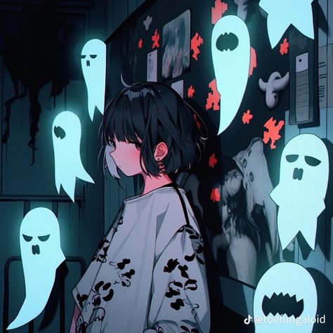 Halloween Pfp Aesthetic Anime, Anime Wallpapers Aesthetic, Anime Ghost, Anime Halloween, Pfp Anime, Motionless In White, 캐릭터 드로잉, Halloween Drawings, Cool Wallpapers Art