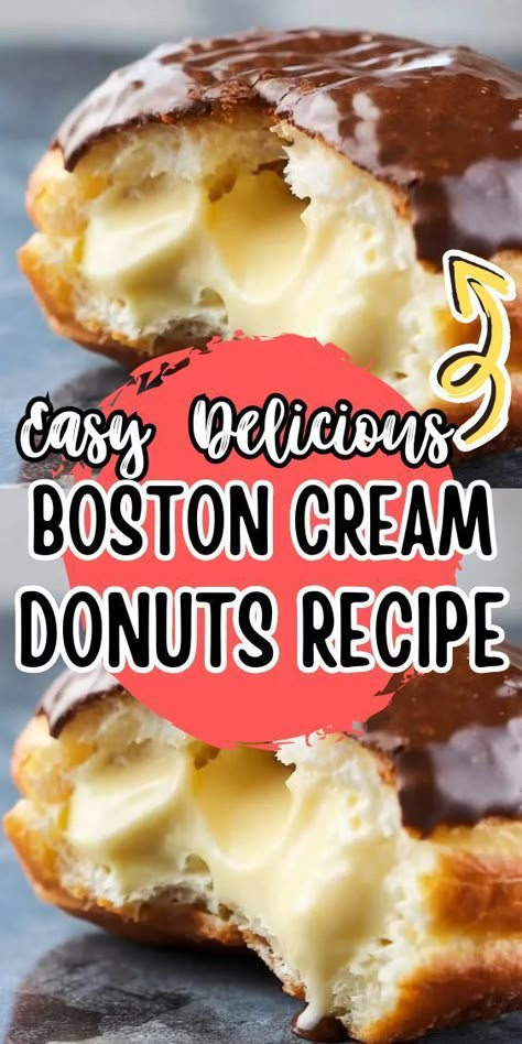 Oh, Boston Cream Donuts, those delightful treats that tantalize our taste buds! Let me introduce you to a simple and scrumptious recipe that will have you baking like a pro. Picture this – fluffy donuts, golden brown on the outside, filled with a luscious vanilla cream and topped with a smooth, velvety chocolate ganache. Are you drooling yet? Cream Donut Recipe, Boston Cream Donut, Cream Filling Recipe, Cream Donut, Boston Cream, Homemade Donuts, Pastry Bag, Chocolate Glaze, Vanilla Cream