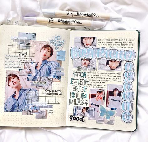 Notes Idea, Bullet Journal Essentials, Bts Journal, Beautiful Dawn, Bullet Journal Spreads, Music Journal, Bullet Journal Cover Ideas, Kpop Journal, Journal Spreads