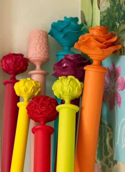 Spray Paint Curtain Rods, Paint Curtain Rods, Cheap Curtain Rods, Diy Curtain Rods, Painted Curtains, Homemade Curtains, Finials For Curtain Rods, Wood Curtain, Buy Curtains