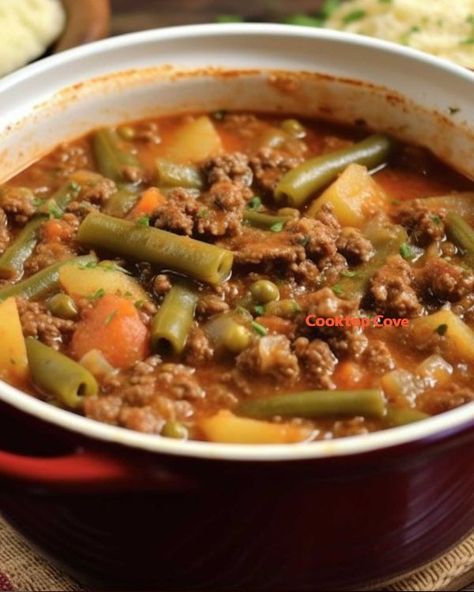 Hobo Stew Recipe, Hobo Stew, Soup With Ground Beef, Fish Salad, Diced Carrots, Grilled Cheese Recipes, One Pot Dishes, Delish Recipes, Stew Recipe