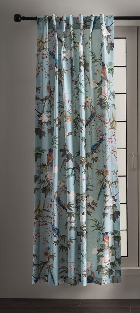 Aesthetic Curtains, Farmhouse Curtains, Rustic Curtains, Floral Curtains, Beautiful Curtains, Cotton Curtains, Linen Duvet Covers, Blue Springs, Curtain Designs