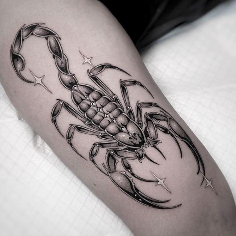 Matching Scorpion Tattoo, Chrome Scorpion Tattoo, Black And Grey Scorpion Tattoo, Scorpion Fine Line Tattoo, Scorpion Neotraditional Tattoo, Neo Traditional Scorpion Tattoo, Scorpion Tattoo Fine Line, Scorpio Tattoo Ideas For Women, Scorpion Tattoo Leg