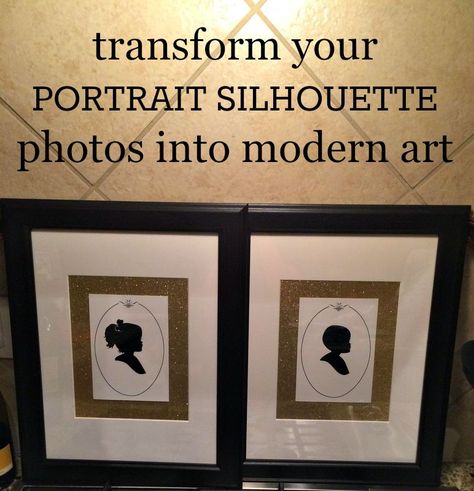 DIY modern, framed silhouette photos Disney World Souvenirs, Disney Silhouette, Disney Silhouettes, Silhouette Frames, Gallery Ideas, Silhouette Photos, Diy Artwork, Silhouette Portrait, Modern Diy