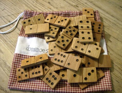 Wooden Domino Set DIY - Make your own old-fashioned counting game with this easy woodworking tutorial. Wooden Dominoes, Old Fashioned Toys, Woodworking Tutorials, Domino Set, Wood Projects For Beginners, Woodworking For Kids, Operation Christmas Child, Kids Wood, Woodworking Projects Diy