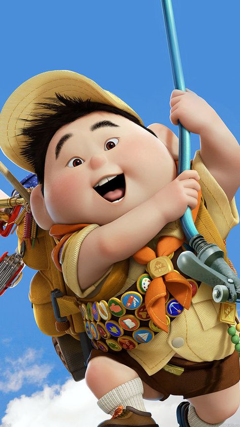 Disney Wallpapers: Russell From Up Disney Iphone Wallpapers, Russel Up, Disney Movie Up, Up Pixar, Up The Movie, Wilderness Explorer, Disney Quote, Disney Wallpapers, Karakter Marvel