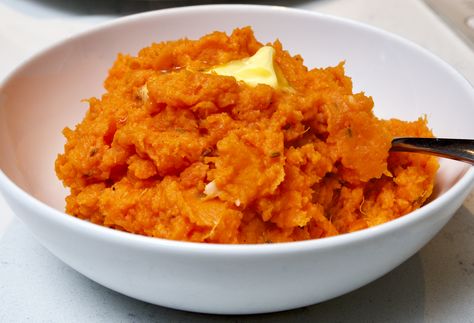 Sweet Potato Carrot Mash, Mashed Sweet Potatoes And Carrots, Carrot And Sweet Potato Mash, Bbc Good Food Recipes, Carrot Recipes, Mashed Sweet Potatoes, Vegetable Sides, Vegetable Side Dishes, Original Recipe