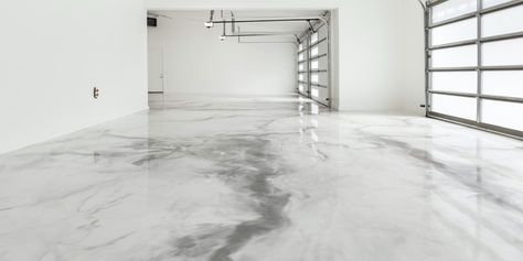 Metallic Epoxy Projects Photo Gallery | Rad Concrete Coatings in Utah Epoxy Basement Floor Ideas, Concrete Floor Finishes, White Concrete Floors, Concrete Filler, Barndo Ideas, Basement Floors, Garage Epoxy, Cotton Gin, Concrete Epoxy