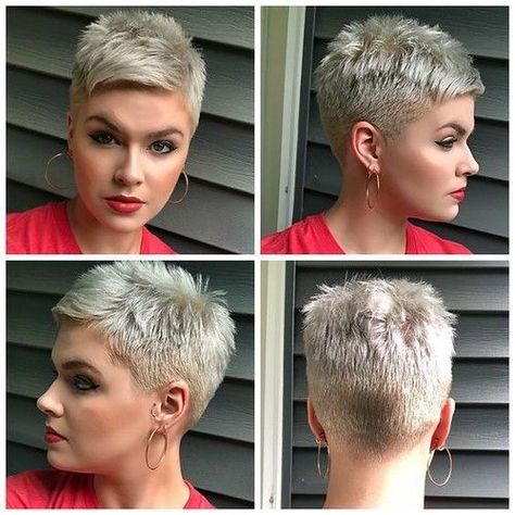 Aussie Hair Products, Women Undercut, Short Spiky Hairstyles, Hair Undercut, Short Hair Pixie Cuts, Spiked Hair, Pixie Haircut For Thick Hair, Short Hair Undercut, Super Short Hair