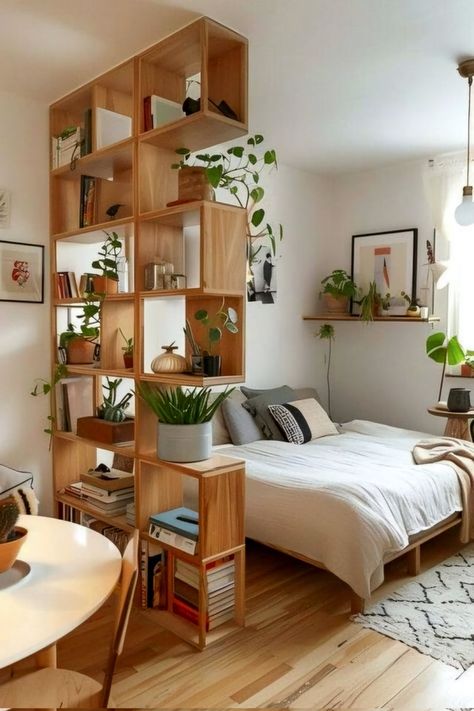 Room For Small Space, Ways To Maximize Small Bedroom, Home Tidying Ideas, Cozy One Bedroom Apartment, Tiny Space Storage, Tiny Apartment Design Ideas, Small Apartment Designs, Tiny Bedroom Ideas Storage, One Room Studio Apartment Decorating