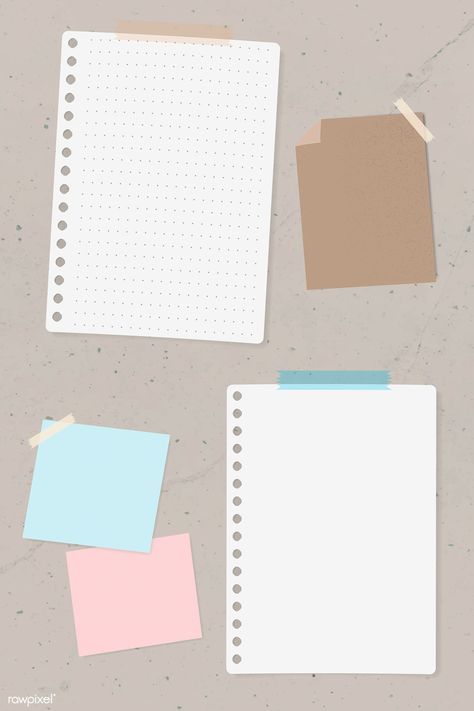 Blank note paper texture background vector set | premium image by rawpixel.com Cute Paper Background, Notebook Background, Note Wallpaper, Paper Texture Background, Plain Notebook, Background Note, Instagram Frame Template, Blank Notes, Paper Background Texture