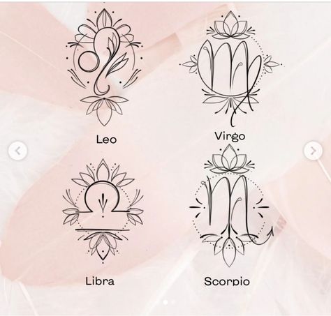 Leo Inspired Tattoos, Libra Sign Tattoos, Leo Sign Tattoo, Scorpio Zodiac Tattoos, Zodiac Sign Designs, Horoscope Tattoos, Libra Tattoo, Scale Tattoo, Scorpio Tattoo