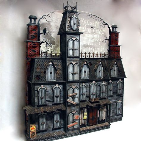 Halloween Advent Calendar Cher Halloween, Advent Calendar House, Halloween Calendar, Advent House, Halloween Advent Calendar, Halloween Houses, Halloween Countdown Calendar, Victorian Mansion, Haunted Dollhouse