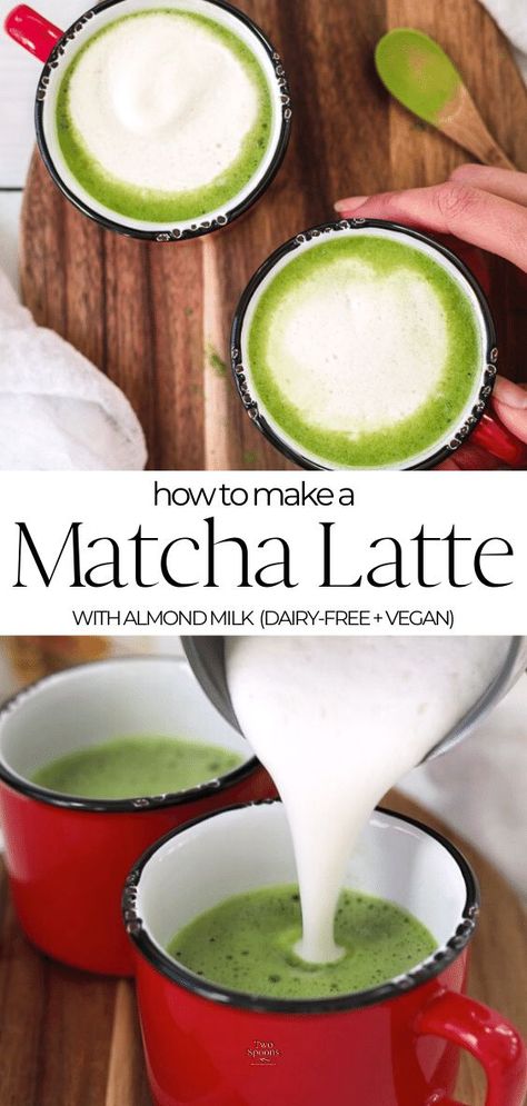 How to Make a Matcha Latte with almond milk | Vegan Recipe Green Tea With Creamer, Matcha Healthy Recipe, How To Make Matcha Latte, Matcha Tea Recipes, Matcha Drink Recipes, Make Matcha, Matcha Green Tea Recipes, Matcha Recipes, How To Make Matcha