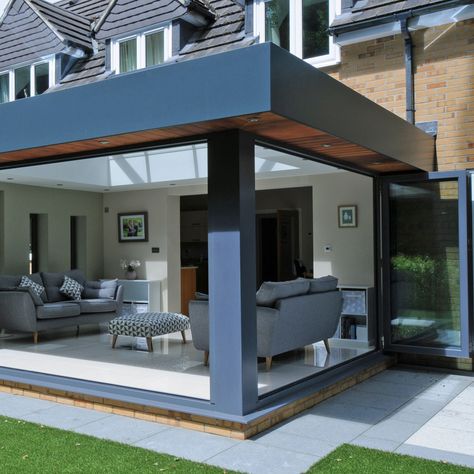 Orangery Extension Kitchen, Small House Extensions, Modern Conservatory, Orangery Extension, Flat Roof Extension, Extension Kitchen, House Extension Plans, Garden Room Extensions, Extension Plans