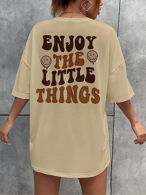 Street Life, Enjoy The Little Things, Aesthetic T Shirts, Aesthetic Shirts, Round Neck Tees, Tshirt Outfits, Women T Shirts, T Shirt Oversized, The Little Things