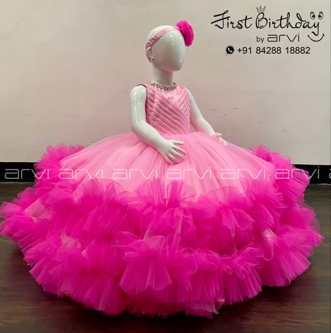 Langa Designs, Ruffle Frock, Birthday Gowns, Birthday Frocks, Balloons Photography, 1st Birthday Dresses, Mother Daughter Dresses Matching, Frocks Design