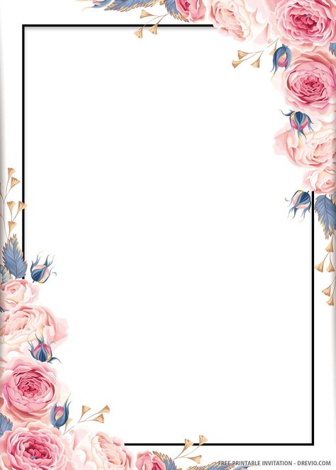 Download (FREE PRINTABLE) – Blue Floral Wedding Invitation Template #free #freeinvitation2019 #birthday #disney #invitations #invitationtemplates Blank Wedding Invitation Templates, Blank Wedding Invitations, Free Printable Wedding Invitations, Free Wedding Invitation Templates, Blue Floral Wedding, Wedding Invitation Background, Floral Invitations Template, Free Wedding Invitations, Design Invitation