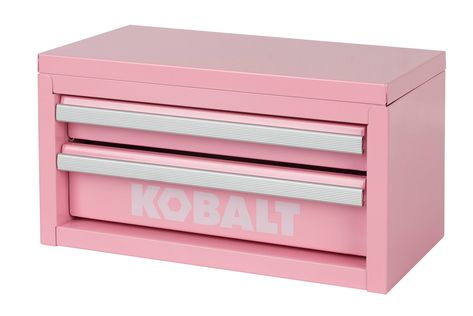 Kobalt Mini 10.83-in 2-Drawer Pink Steel Tool Box Lowes.com Portable Tool Boxes, Pink Desk Accessories, Pink Tool Box, Crafting Storage, Steel Tool Box, Stash Containers, Portable Tool Box, Pink Tools, Craft Room Design