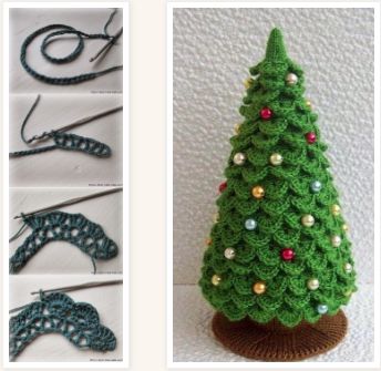 Crochet Christmas Trees Free, Crochet Christmas Trees Pattern, Crochet Tree, Christmas Tree On Table, Crochet Christmas Gifts, Crochet Xmas, Cone Christmas Trees, Crochet Bunny Pattern, Crochet Christmas Decorations