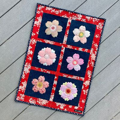 Cherry Blossom Quilt, Japanese Elementary School, Blossom Quilt, Grace And Peace, Cat Quilt Patterns, Red Cherry Blossom, Blossom Season, Cherry Blossom Print, Japanese Quilts