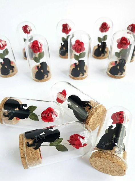 Beauty And The Beast Recuerdos, Beauty And The Beast Party Favors, Beauty And The Beast Bridal Shower Ideas, Engagement Party Diy, Beauty And Beast Wedding, Rose Dome, Beauty And The Beast Theme, Favours Wedding, Fake Candles