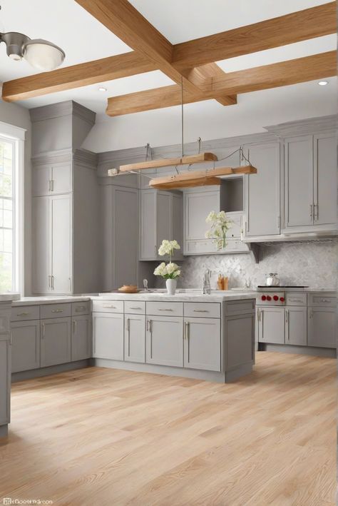 kitchen remodel,kitchen renovation,modern kitchen design, kitchen cabinet ideas Oak Wood Cabinets, Owl Oc, Best Wall Paint, Light Oak Floors, Owl Kitchen, Kitchen 2024, Sage Green Kitchen, Grey Wood Floors, Green Kitchen Cabinets