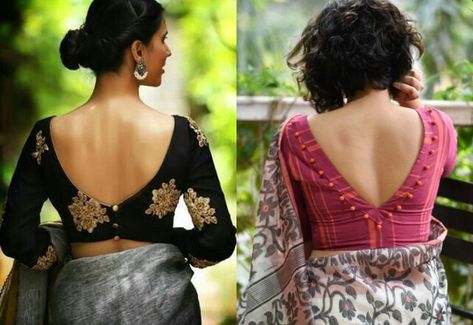 7 Gorgeous, trending and stunning blouse designs! - Jeetu kumar - Medium Back Design For Blouse, Blouse Neck Patterns, Latest Saree Blouse, Boat Neck Blouse Design, Pattu Saree Blouse Designs, Saree Blouse Neck Designs, Flower Drawings, Lehenga Blouse Designs, Blouse Back Neck Designs