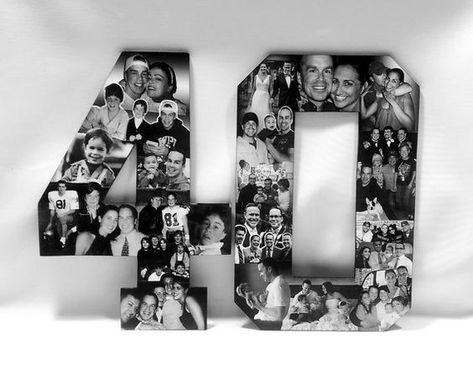 Custom Alphabet Collage Numbers for 40th Birthday Photo Gift, Photo Collage for Any Birthday Collage Numbers, Fence Crafts, Custom Alphabet, 21st Birthday Ideas, 40th Bday Ideas, 17th Birthday Gifts, Adult Party Themes, Photo Collage Gift, Photo Collages