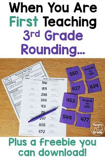 It is important to think about how you introduce third graders to rounding. In this post, I explain which skill I begin with. I have also included a freebie that you can use with your students as you teach third grade rounding! 3rd Grade Math Groups, Teaching 3rd Grade Math, Estimating Sums 3rd Grade, Expanded Notation 3rd Grade, 3rd Grade Rounding Activities, Rounding Games For 3rd Grade, 3rd Grade Circulum, Rounding 3rd Grade, How To Teach Math