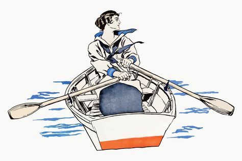 Edward Penfield, Women's Rowing, Rowing Crew, Boat Drawing, Free Illustration Images, River Art, Rowing, Female Images, Art Paint