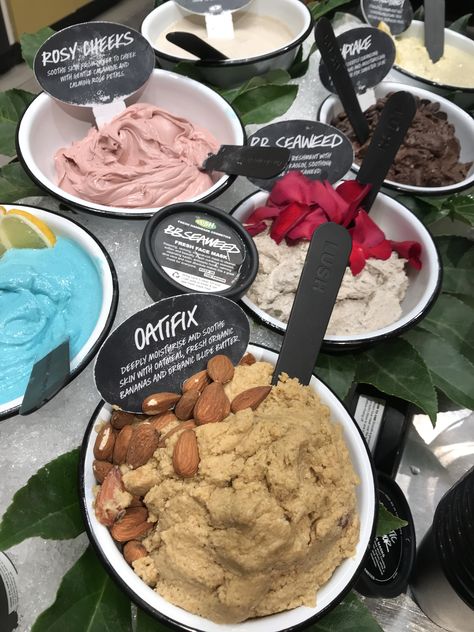 Lush Masks, Matcha Business, Lush Mask, Lush Face Products, Lush Face Mask, Natural Face Masks, Scent Combos, Fresh Face Mask, Face Mask Aesthetic