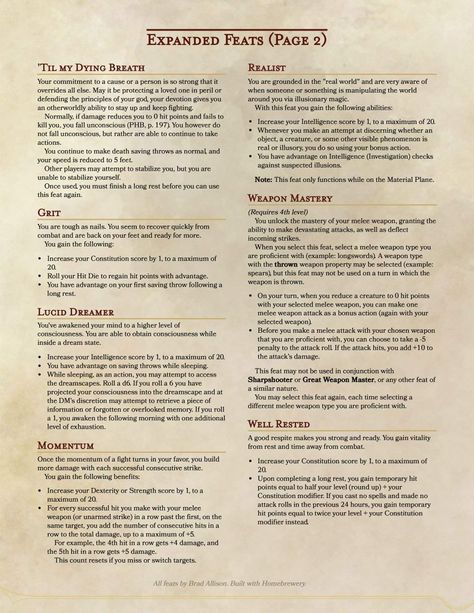 Homebrew Feats 5e, Dnd 5e Homebrew Feats, Dnd Feats Homebrew, Dnd Feats, Dark Gifts, Dungeons And Dragons Rules, Dnd Backgrounds, Icewind Dale, Dnd Stats