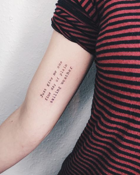 Frank Turner Tattoo, Weather Tattoo, Frank Turner, One Fine Day, Just Giving, Tattoo Quotes, Sailing, My Girl, Give It To Me