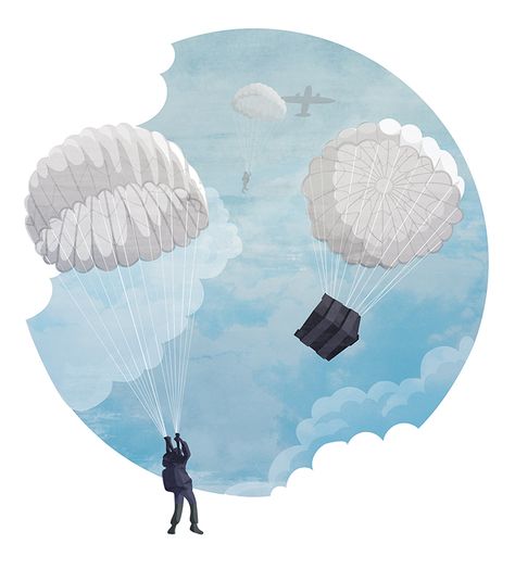 Parachute Illustration, Parachute Jump, 3d Lighting, Illustrated Maps, Household Objects, Play School, Skydiving, Illustrated Map, Graphic Arts