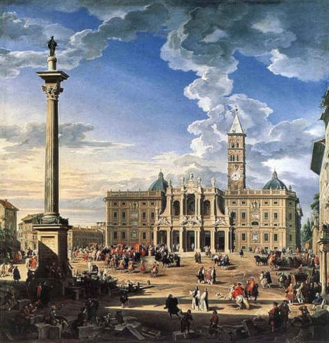 Dedication of the Basilica of Saint Mary Major - My Catholic Life! Giovanni Paolo Panini, Marian Shrines, Pictures Of Mary, Catholic Answers, Oil Painting Gallery, Santa Maria Maggiore, Photo D Art, Sainte Marie, Holy Mary