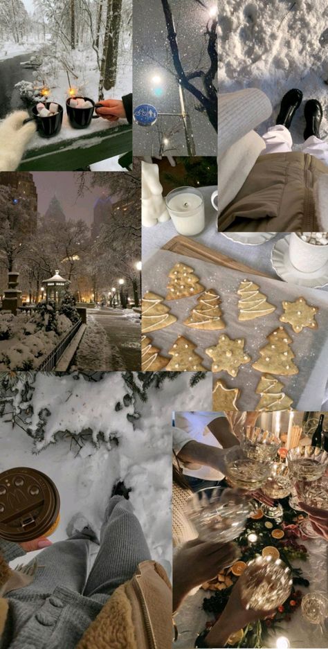 Christmas Vision Board Wallpaper, Winter Vision Board Wallpaper, Winter Wallpaper Collage, Winter Aesthetic Collage, Winter Collage Wallpaper, Christmas Vision Board, Romanticize Winter, Christmas Collages, Aesthetic Xmas