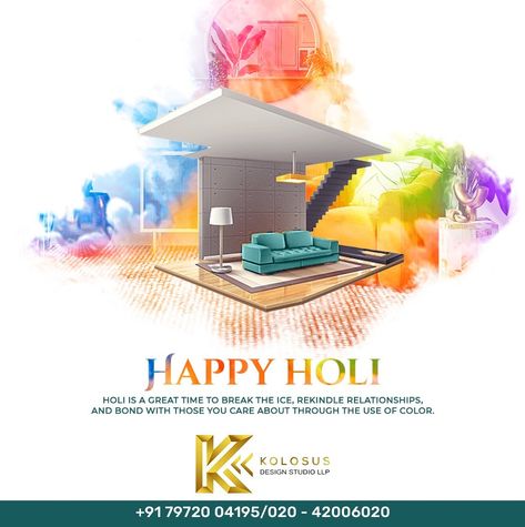 Happy Holi Social Media Post Holi Interior Design, Digital Marketing Holi Post, Happy Holi Social Media Post, Holi Creative Ads For Real Estate, Holi Post Ideas, Happy Holi Creative Post, Creative Holi Post, Happy Holi Post, Holi Creative Post