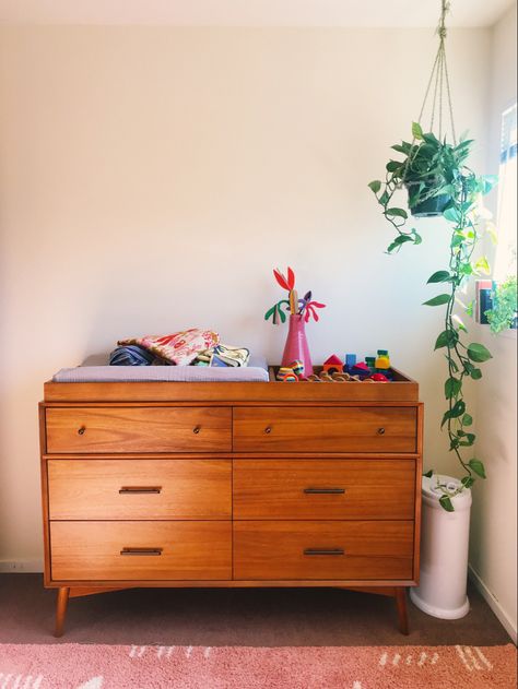 Dresser/changing table by West Elm Nursery Dresser Changing Table, Dresser Changing Table, Colorful Nursery, Change Table, Changing Table Dresser, Kids Dressers, Nursery Colors, Dresser As Nightstand, West Elm