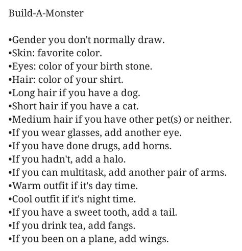 Creature Design Prompts, Monster Oc Maker Challenge, Create Your Own Monster Oc Challenge, Monster Maker Challenge, Create A Monster Oc Challenge, Creature Generator, Monster Oc Challenge, Sketching Challenge, Build A Monster