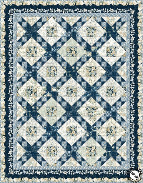 Sapphire Blossoms Free Quilt Pattern Cherry Blossom Quilt Pattern, Blossom Quilt Pattern, Blossom Quilt, Missouri Star Quilt Company Tutorials, Missouri Star Quilt Company, Quilting Designs Patterns, Quilt Of Valor, Missouri Star Quilt, Quilts Ideas