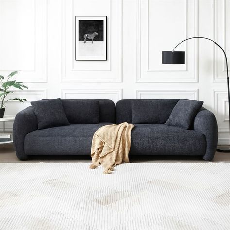 Oversized Sofa Comfy Teddy Boucle Couch - Bed Bath & Beyond - 40144055 Sofa Comfy, 4 Pillows, Teddy Fabric, Apartment House, Mid Century Sofa, Hosting Guests, Comfy Sofa, Sectional Sofa Couch, Upholstered Sectional