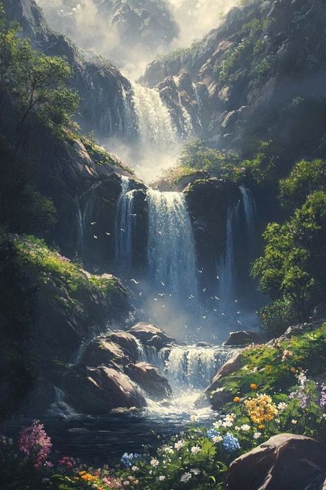 "Uncover the beauty of the world’s most mesmerizing waterfalls! 🌊🏞️ Perfect for adding to your bucket list. #WaterfallBucketList #StunningLandscapes #NatureWonders" Waterfall Forest, Beauty Of The World, Inspo Art, Waterfall Art, College Room, Ap Art, Travel Bucket List, Travel Bucket, Book Aesthetic