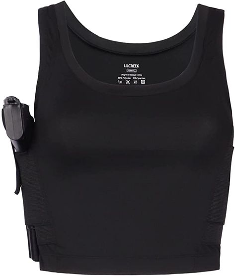 Amazon.com : Lilcreek Women's Concealed Carry Crop Tank Tops,Undercover Handgun CCW Tactical Gun Holster Shirt Clothing : Sports & Outdoors Ccw Women, Holster Shirt, Tactical T Shirts, Tactical Fashion, Best Concealed Carry, Tactical Wear, Tactical Shirt, Compression Wear, Tactical Clothing