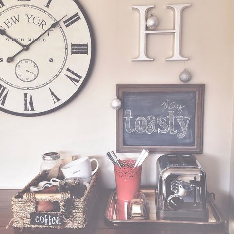 Toast Station Kitchen, Toast Station, Kitchen Frames, Hot Beverage Station, Tea And Toast, Beverage Stations, Bday Brunch, Repurposed Kitchen, Coffee Basket