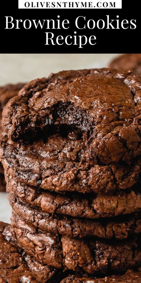 Brownie Cookies Recipe Cookie Recipes Chewy, Chocolate Brownie Cookies, Italian Cookie Recipes, Cookie Brownie Recipe, Fudgy Brownie, Chewy Brownies, Recipes Yummy, Delicious Cookie Recipes, Chocolate Dessert Recipes