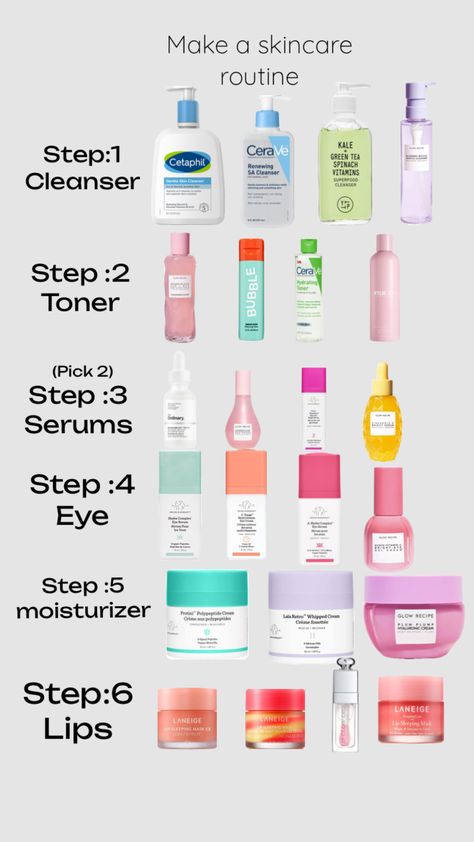 Make a skincare routine #skincare #beauty #makeit Kids Skin Care, Makeup Cantik, Haut Routine, Oily Skin Care Routine, Skin Care Routine Order, Sephora Skin Care, Basic Skin Care Routine, Perfect Skin Care Routine, Skin Care Order