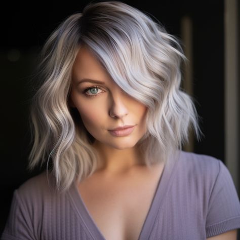 Bright Ash Blonde, Icy Ash Blonde Hair, What Hair Colour Suits Me, Cool Ash Blonde Hair, Long Bob Wavy Hair, Smokey Ash Blonde, Natural Ash Blonde Hair, Ash Blonde Hair Color Ideas, Balyage Long Hair